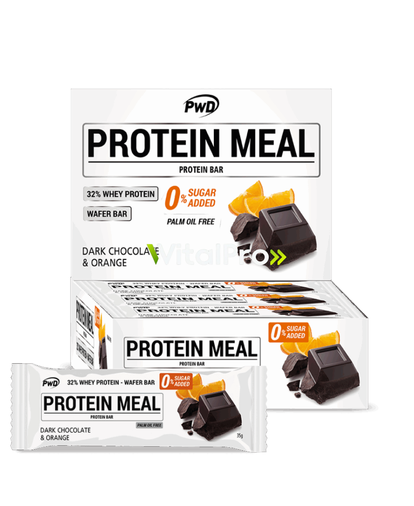 Protein Meal Bar 35g. Chocolate Negro & Naranja 12 barritas