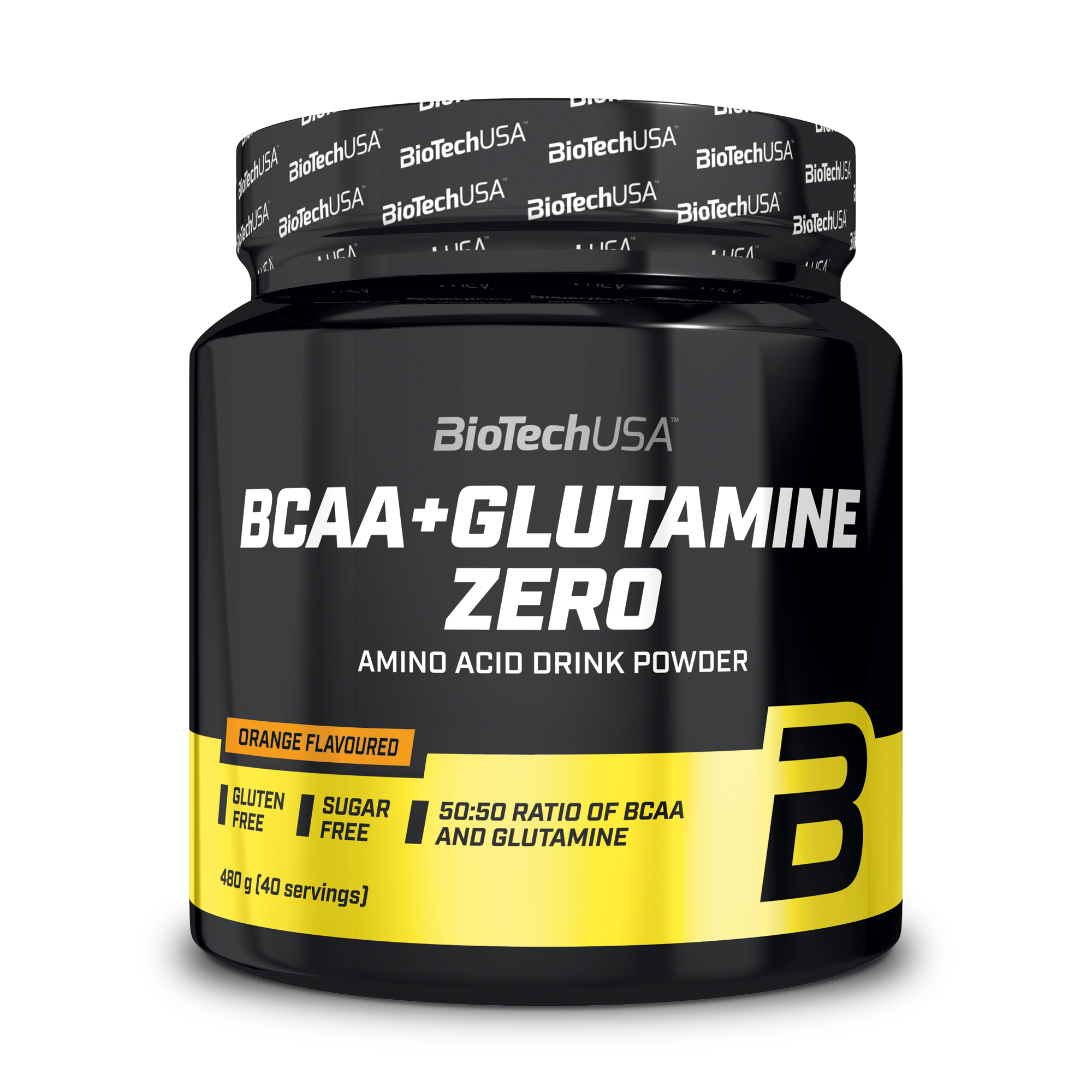 BioTechUSABCAA + Glutamine Zero Naranja 480 grs